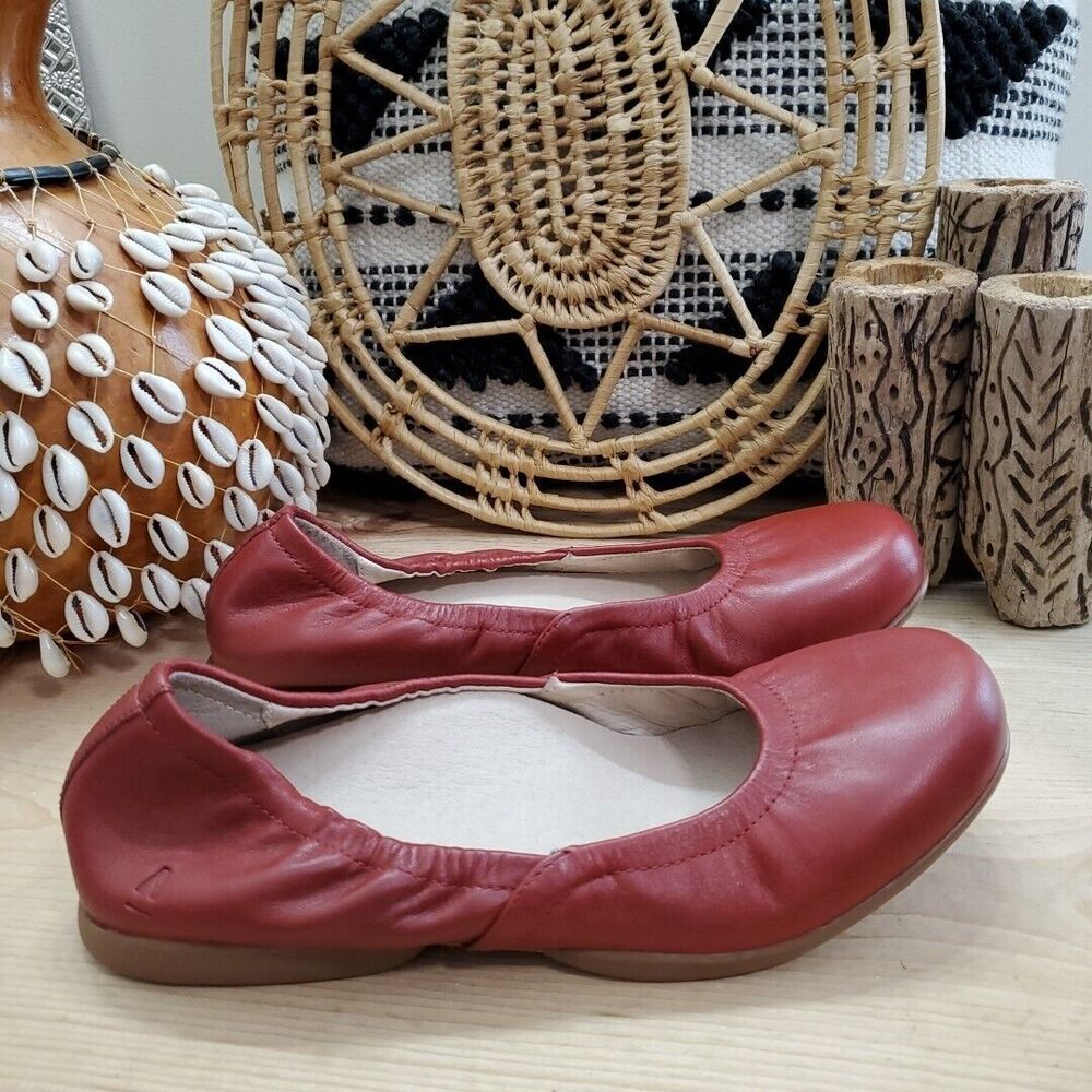 EUC Abeo Tilly Red Ballet Flats Shoes Nappa Leather Metatarsal Office Women's 7